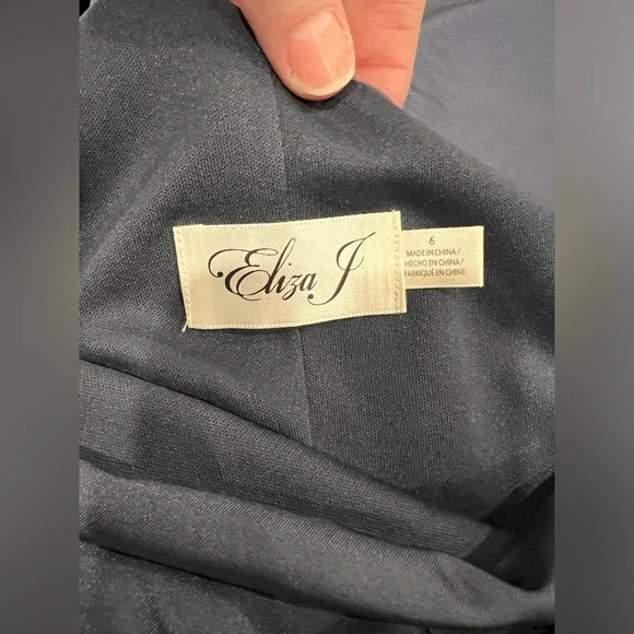 Eliza J Gray Ruched One Shoulder Cocktail Dress | Size 6 | Steel - Picture 6 of 11